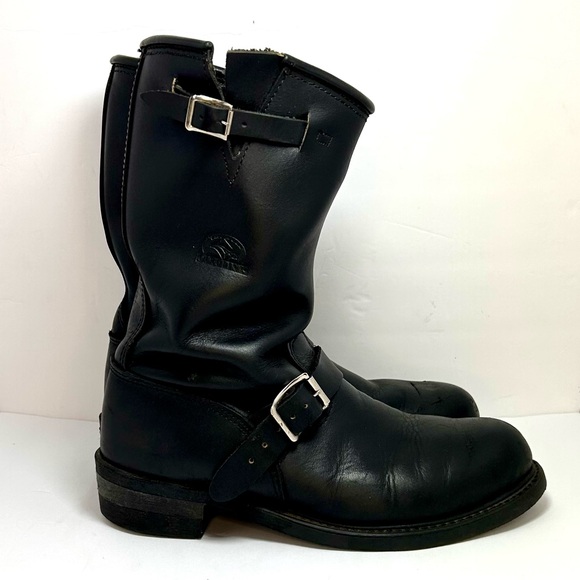 Vtg Carolina 115 Steel Toe Engineer Boots 8.5W Made in USA Biker Work 12 Inch